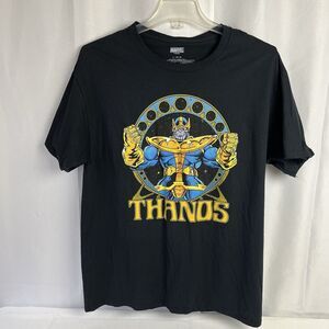 Marvel Thanos T-shirt Size Large Short Sleeve Black Infinity Gauntlet Rare L
